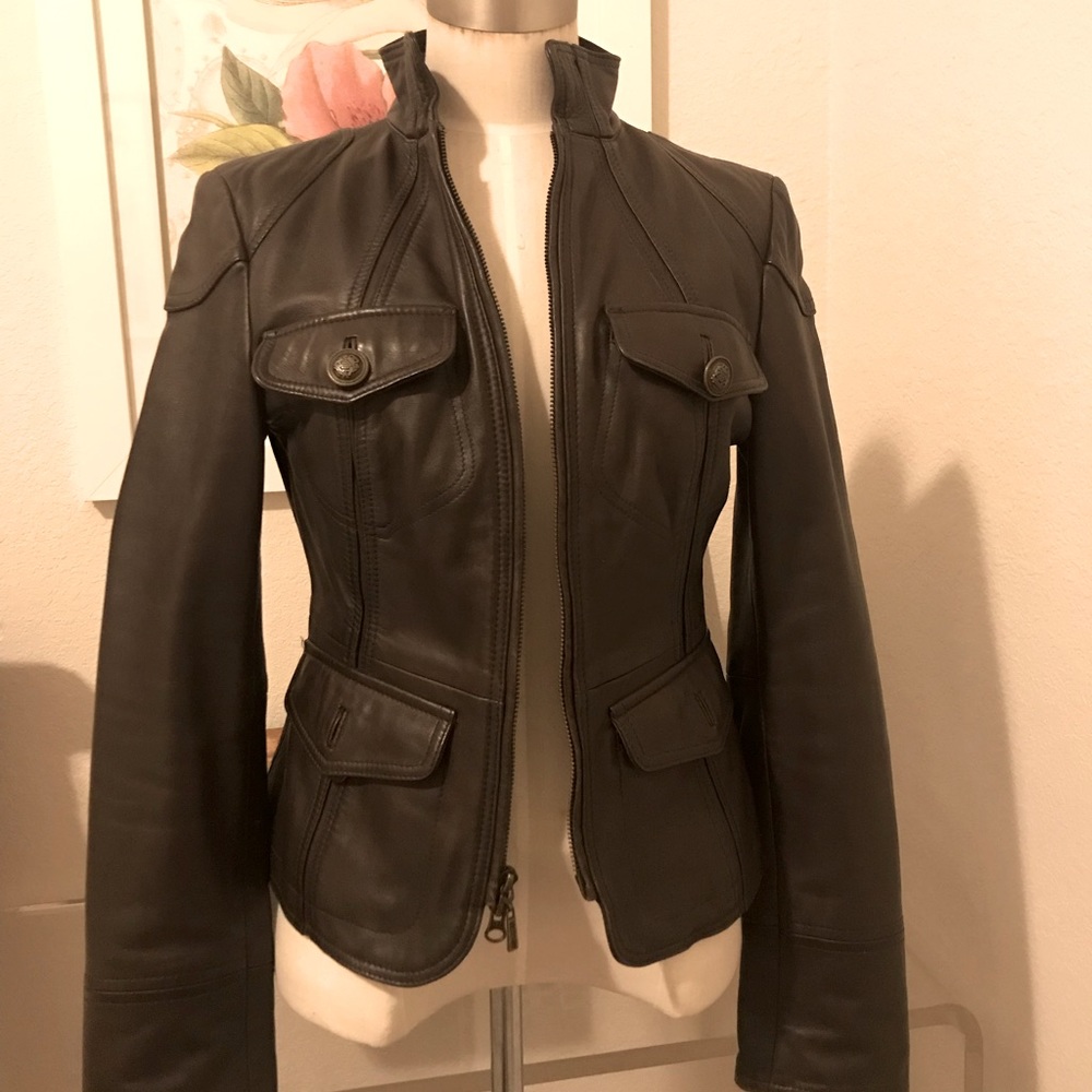Preowned Kenneth Cole Leather Jacket XS